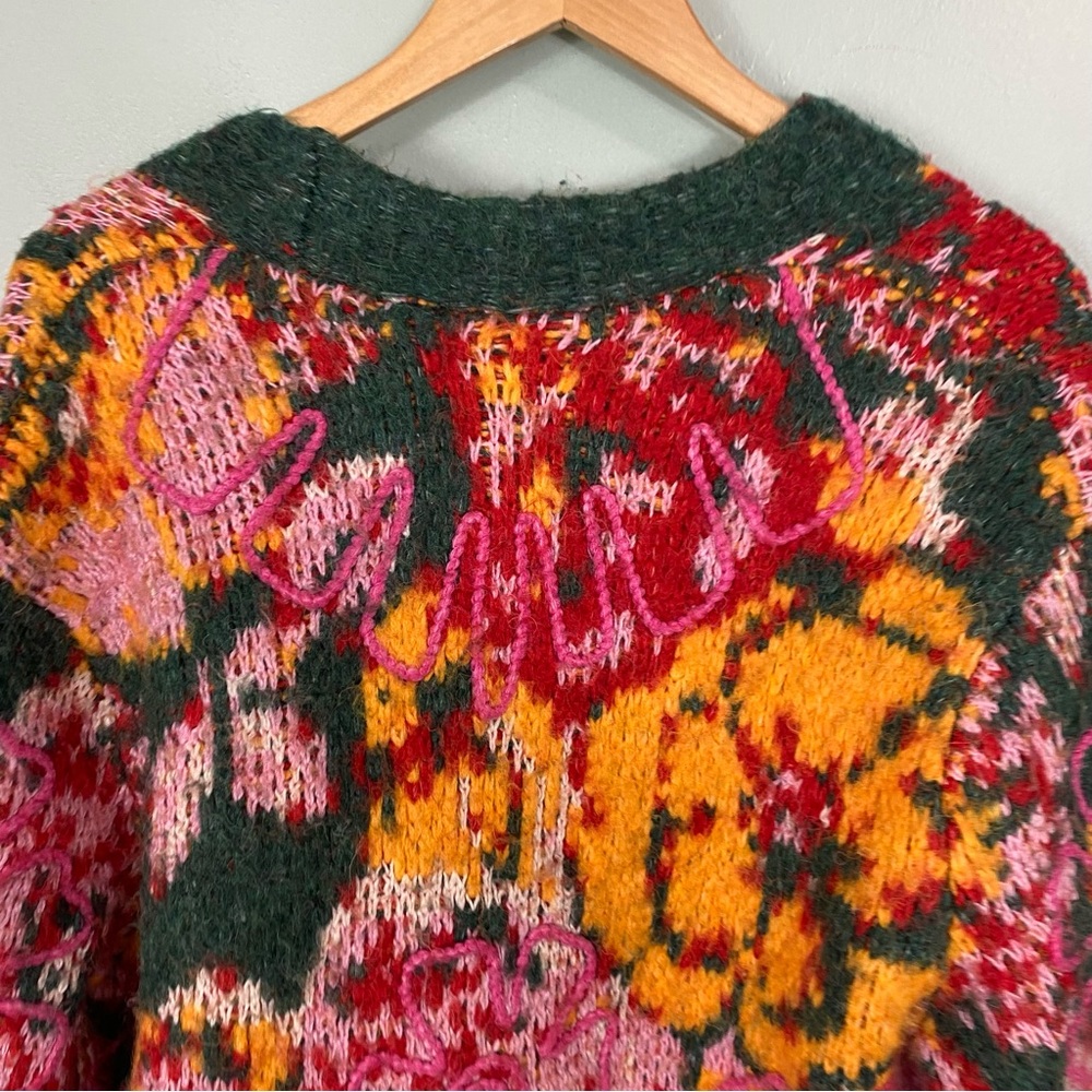 Free People Alexis Floral Cardigan Oversized Small - Picture 9 of 15